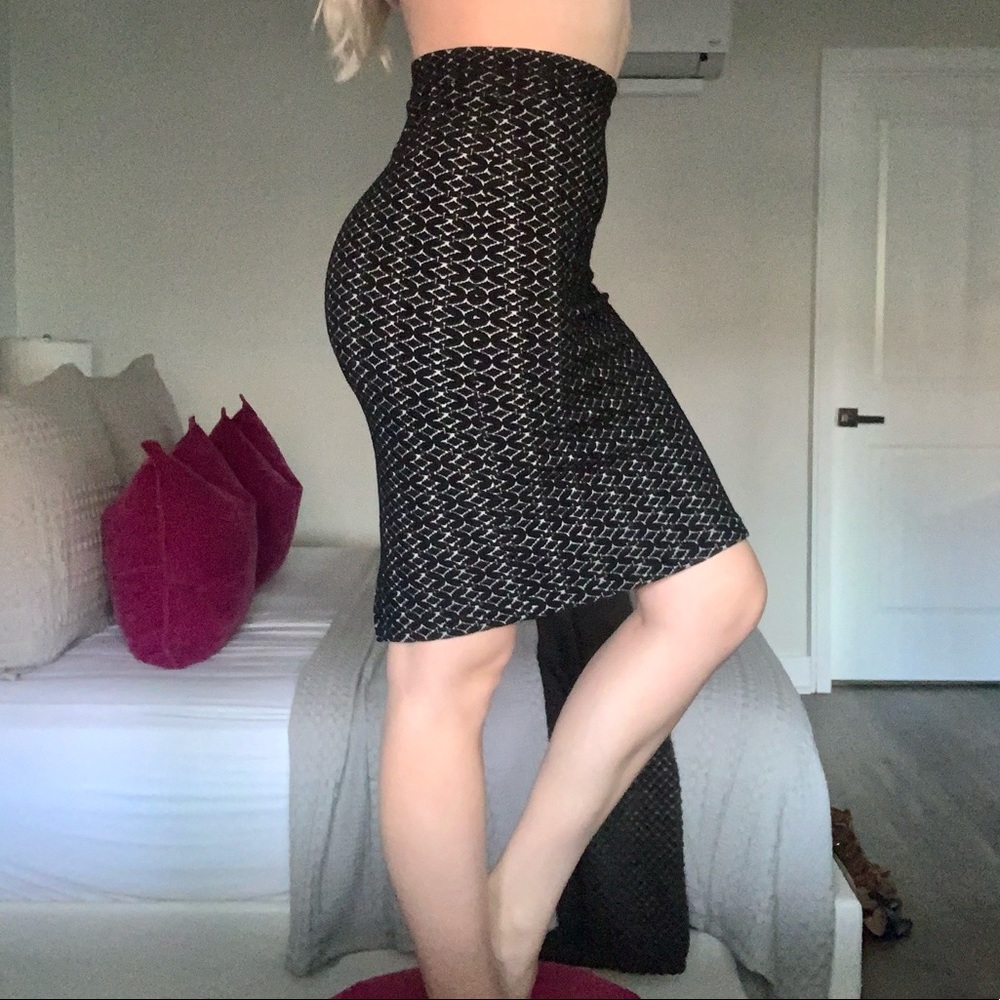 Maeve B&W Print Pencil Skirt